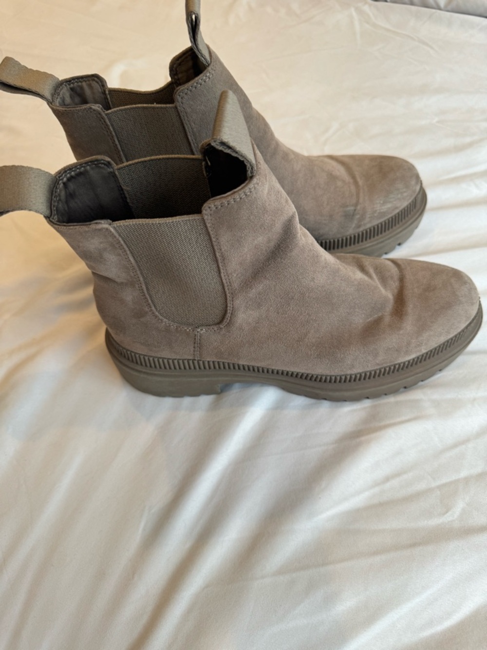H&M Suede Boots - Slip-On Ankle Booties